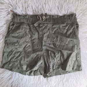 Army green heart shorts